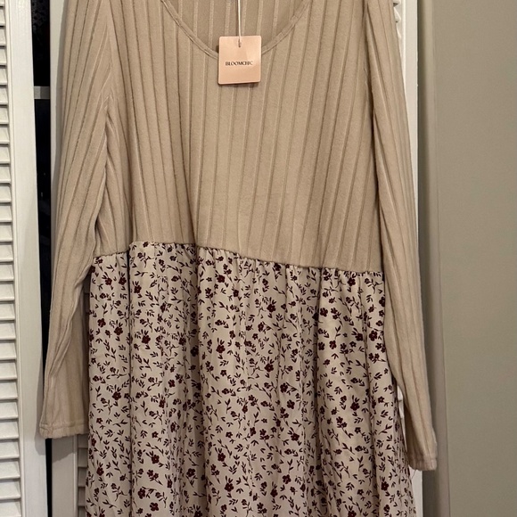 Bloomchic Floral Patchwork Texture Midi Dress - Picture 4 of 4